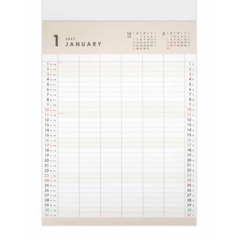 ２７壁掛けカレンダーＡ３シンプルＦタイプの3番目の写真