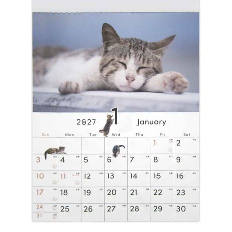 ２７壁掛けカレンダーＡ５猫の3番目の写真