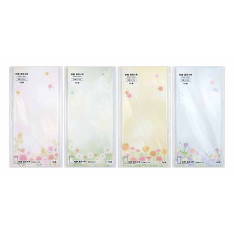 花柄封筒　長形４号パステル１０枚の商品画像