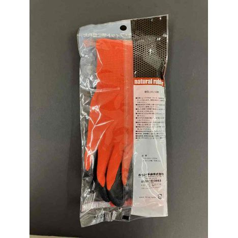 天然ゴム背抜き手袋レッドＭの2番目の写真
