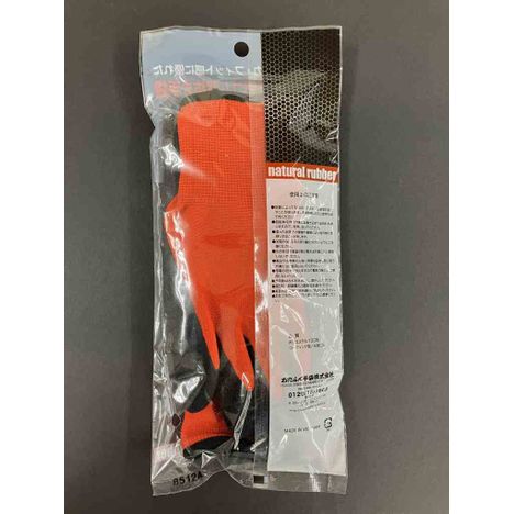 天然ゴム背抜き手袋レッドＬの2番目の写真