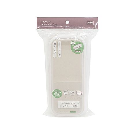 ４点ロックランチボックスＬ　白の商品画像