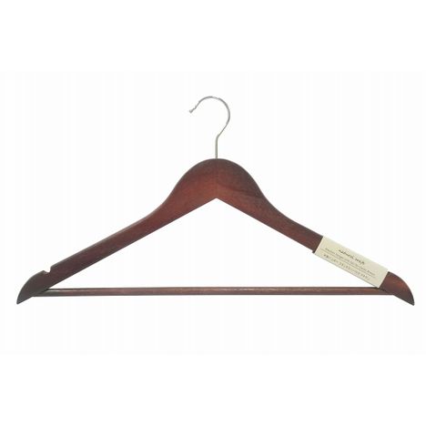 木製ハンガースラックスバー付き　ブラウンの商品画像