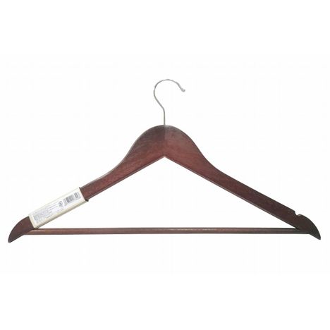 木製ハンガースラックスバー付き　ブラウンの2番目の写真