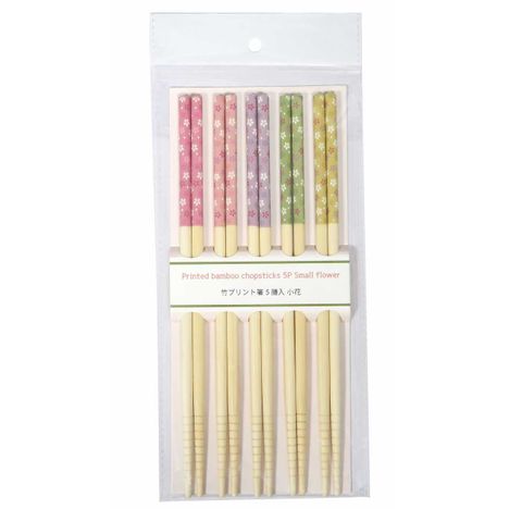 竹プリント箸　５Ｐ　小花の商品画像