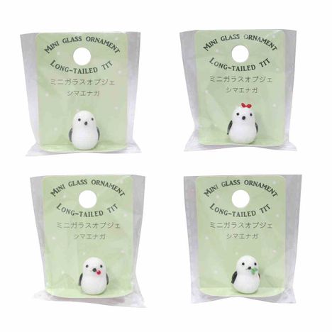 ミニガラスオブジェ　シマエナガの商品画像