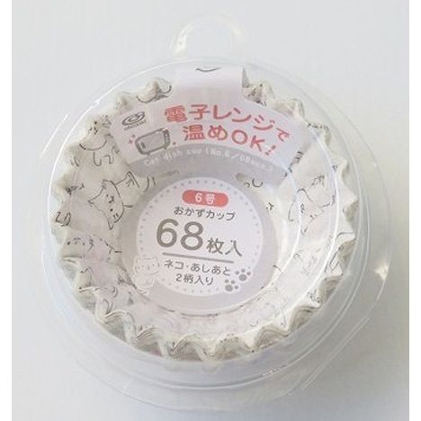 おかずカップ　ネコ柄　６号の商品画像