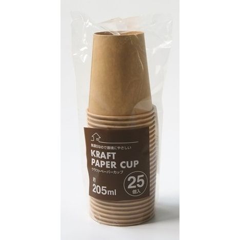 クラフトペーパーカップ２０５ＭＬ　２５Ｐの商品画像