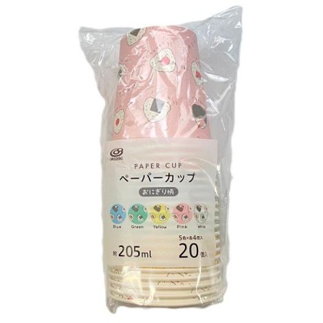 紙コップ２０５ＭＬ　２０Ｐおにぎり柄の商品画像