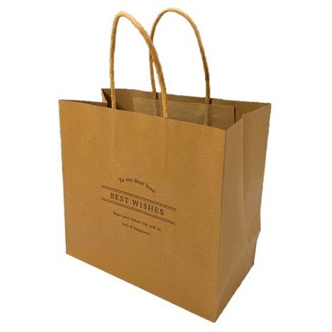 クラフトバッグ　プリント　マチ広　３枚の3番目の写真