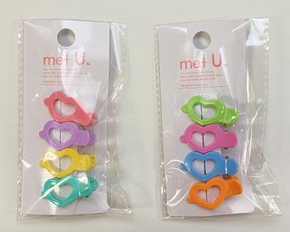 ハートヘアクリップ　４Ｐの画像
