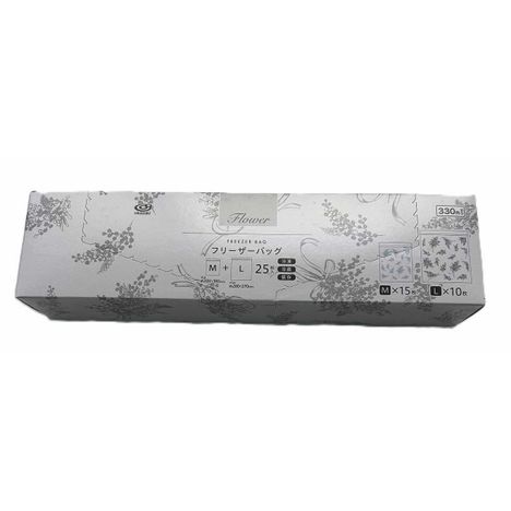 フリーザーバッグＭ１５＋Ｌ１０花柄の商品画像