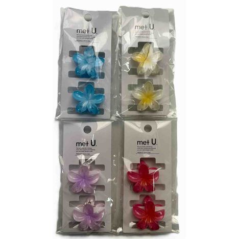 バンスクリップ　ハイビスカス１輪２Ｐの商品画像