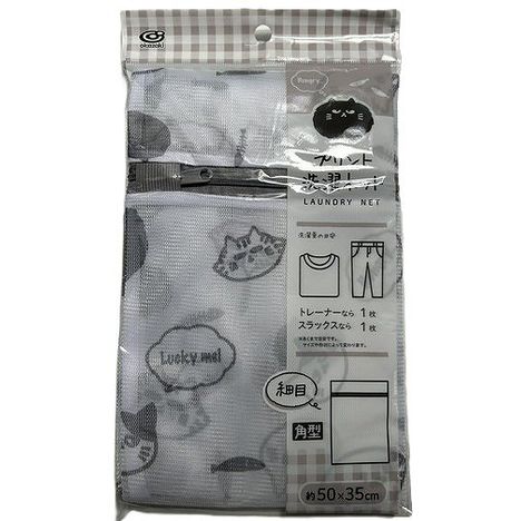洗濯ネット５０×３５　ぶっちょーネコ柄の商品画像